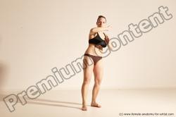 Underwear Martial art Woman White Moving poses Average long colored Dynamic poses Academic